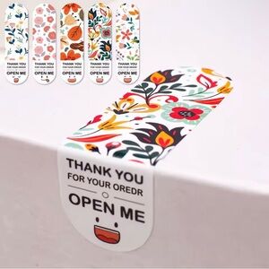100 Floral Thank you Open Me Stickers